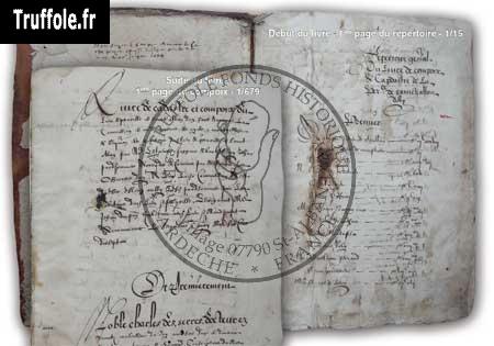Premier compoix et cadastre de Saint-Alban d'Ay - Année 1617