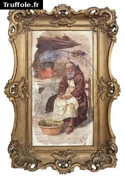 Moine épluchant des truffoles